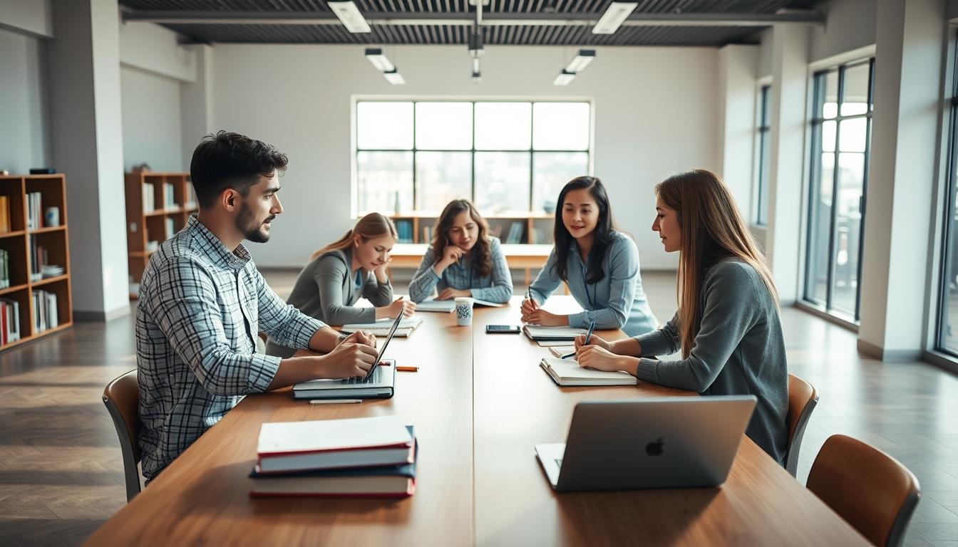 Students working in research laboratory